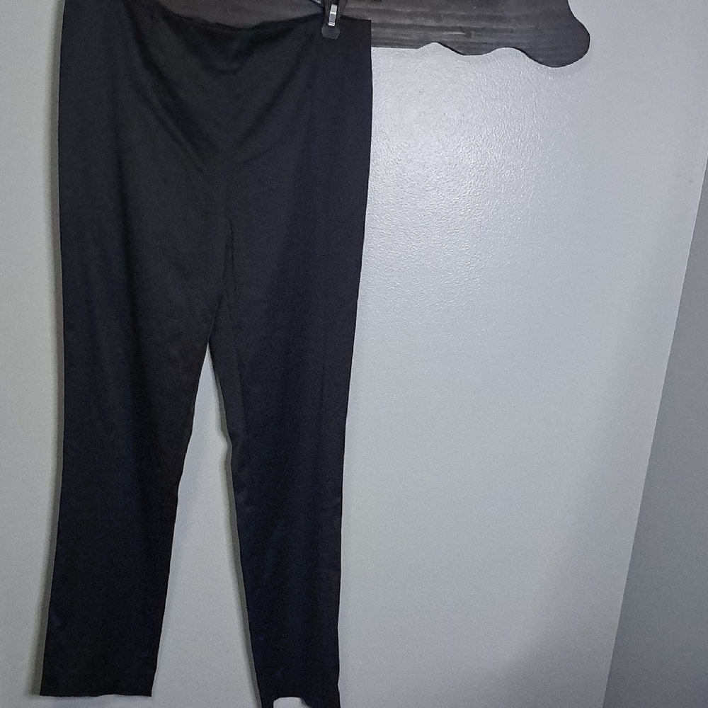 Yansi Fugel Black Straight Leg Satin Pants Size 6